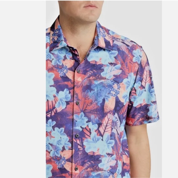 NWT TOMMY BAHAMA IslandZone Bahama Coast Techno Flora Camp Shirt - - Picture 5 of 8